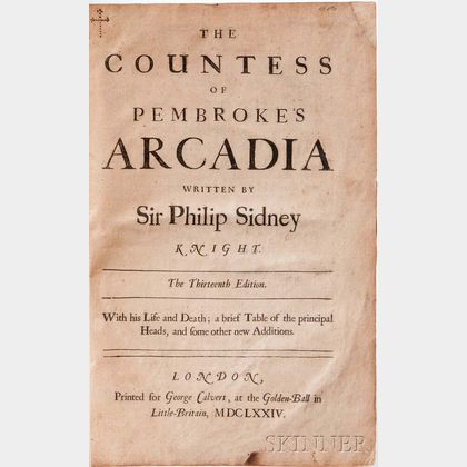 Sidney, Sir Philip (1554-1586) The Countess of Pembroke's Arcadia.