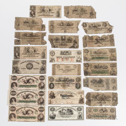 Approximately Twenty-three Obsolete Bank Notes