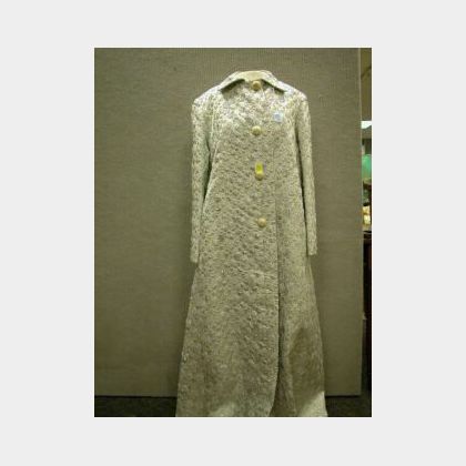 Vogue Silver and White Brocade Lady&#39;s Coat.