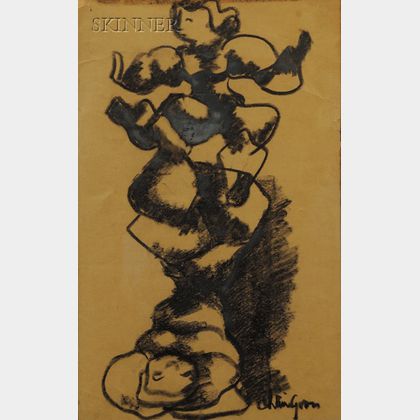 Chaim Gross (American, 1904-1991) Two Acrobats