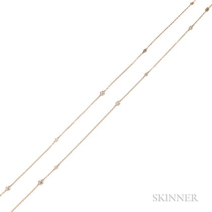 18kt Gold and Diamond "Diamonds by the Yard Sprinkle" Necklace, Elsa Peretti, Tiffany & Co.