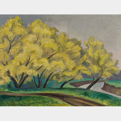 Josef Zenk (American, 1904-2000) Spring Willows