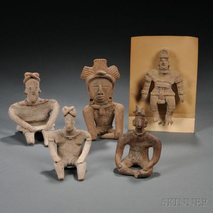 Five West Mexican Pre-Columbian Pottery Figures
