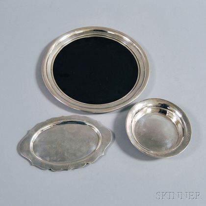 Three Pieces of Sterling Silver and Silver-mounted Tableware
