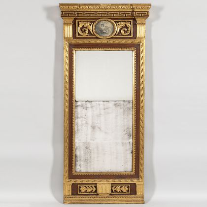 Neoclassical Painted and Gilt Mirror