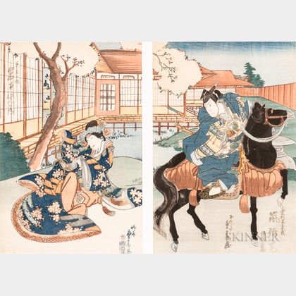 Ryusai Shigeharu (1802-1852),Two Woodblock Prints