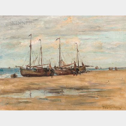 Francis Henry Richardson (American, 1859-1934) Fishing Ketches on the Beach