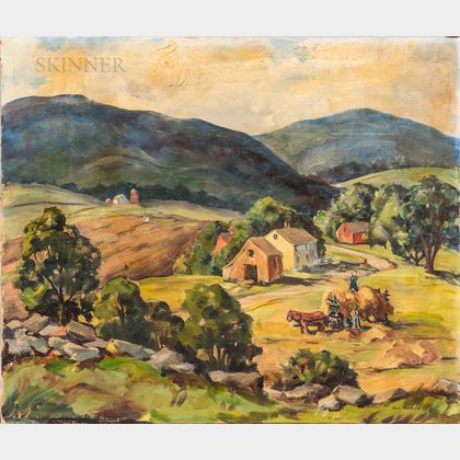 Alva Glidden (American, 1895-2000) Haying in the Valley.