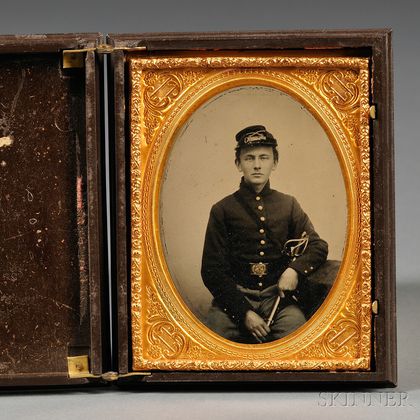 Quarter-plate Tintype Portrait of a Young Soldier