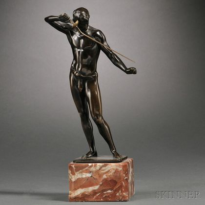 Ludwig Eisenberger (German, active 1895-c. 1935) Bronze Figure of a Male Athlete
