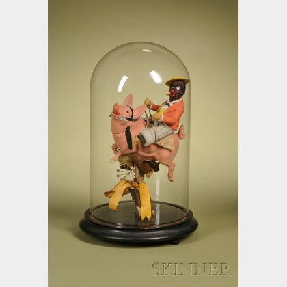 Rare Pig Candy Container with Black Gentleman Rider