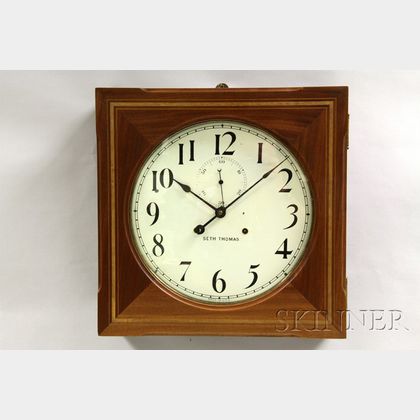 Inlaid Mahogany 30-Day "Hudson" Wall Clock by Seth Thomas