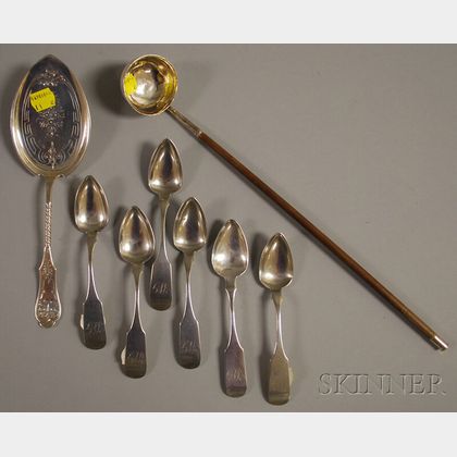 Eight Assorted Silver Flatware and Serving Items
