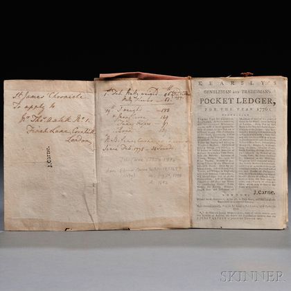 Kearsley, George (d. 1790) Kearsly's [sic ] Gentleman and Tradesman's Pocket Ledge, for the Year 1776