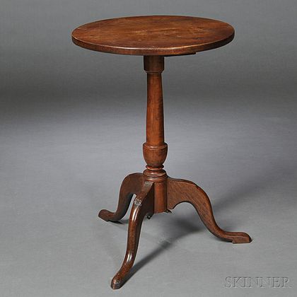 Carved Walnut and Cherry Candlestand