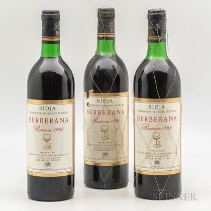 Berberana Rioja Riserva 1986, 3 bottles 
