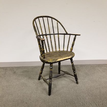 George Fuller Black-painted Sack-back Windsor Chair