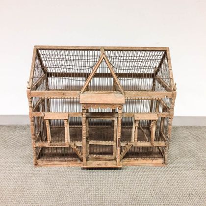 Wood and Wire Architectural Birdcage