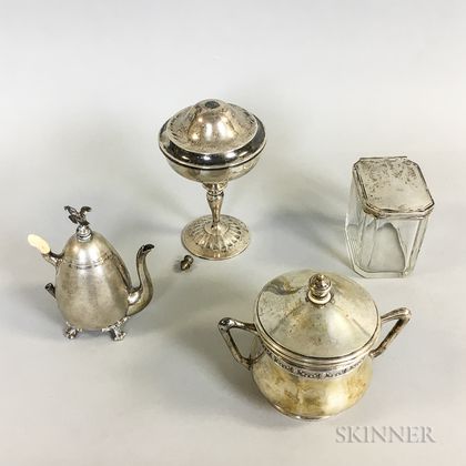 Four Pieces of Continental Silver Tableware