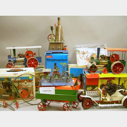 Group of Boxed German Steam Toys and Accessories