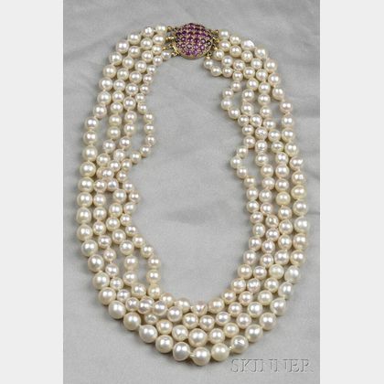 Four-strand Cultured Pearl Necklace