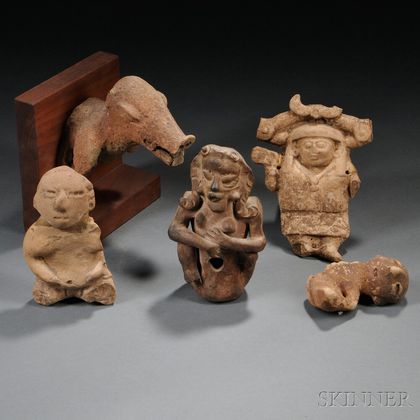 Five Pre-Columbian Pottery Fragments