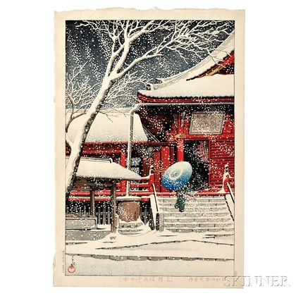 Kawase Hasui (1883-1957),Snow at Kiyomizu Temple, Ueno