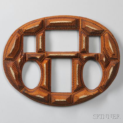 Oval Tramp Art Frame with Six Apertures