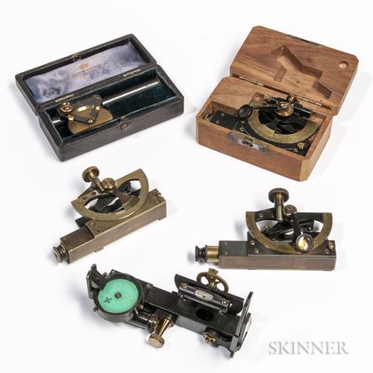 Five Abney Level Clinometers by Various Makers