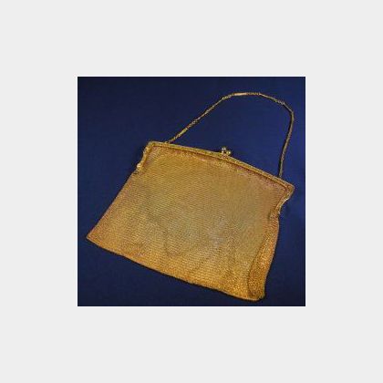 Edwardian 14kt Gold Mesh Bag, Beline & Glaser