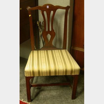 Country Chippendale Chestnut Side Chair. 