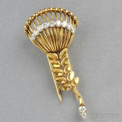 18kt Gold and Diamond Brooch, Cartier