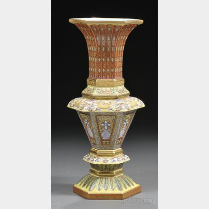 Polychrome Enameled Zun Vase