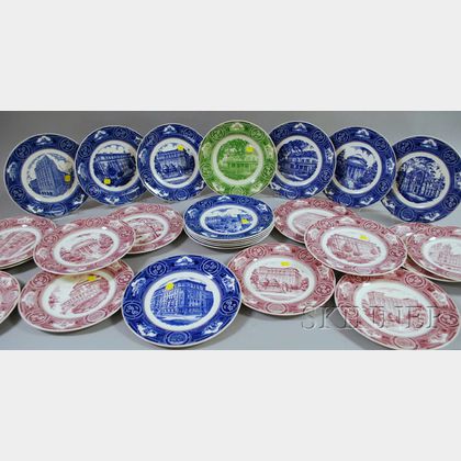 Twenty-five Wedgwood New York University Ceramic Plates