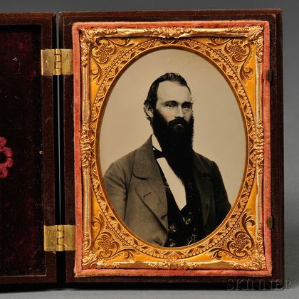 Quarter-plate Ambrotype Portrait of a Bearded Gentleman