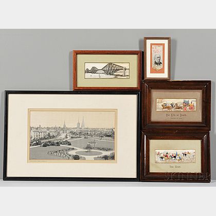 Five Framed Stevensgraph Pictures