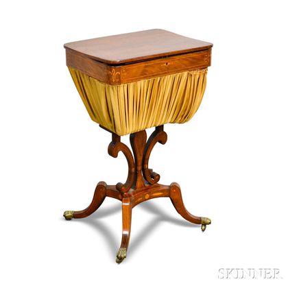 Regency-style Inlaid Mahogany Sewing Stand