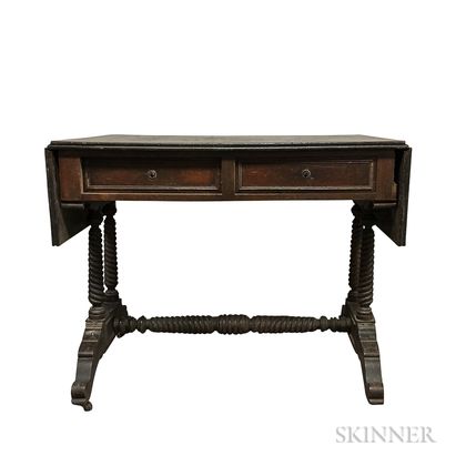 William IV Rosewood and Maple Sofa Table