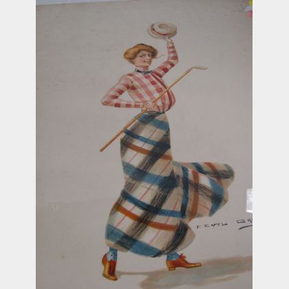 Three F. Earl Christy Portfolio Prints Depicting Early 20th Century Lady Golfers