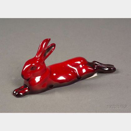 Small Royal Doulton Flambe Porcelain Figure of a Rabbit