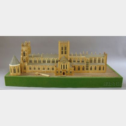 Wood, Matchstick, and Paper Scale Model of a Cathedral
