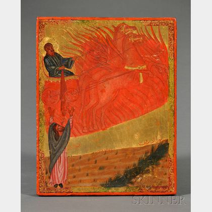 Arabic Christian Icon of the Fiery Ascension of Elijah