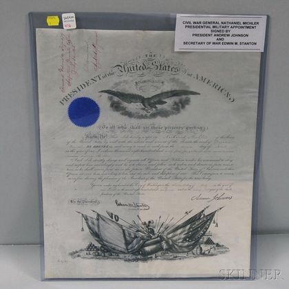 Andrew Johnson (1808-1875) Military Document