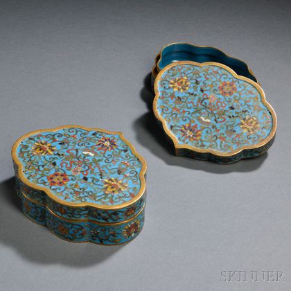 Pair of Covered Cloisonne Boxes