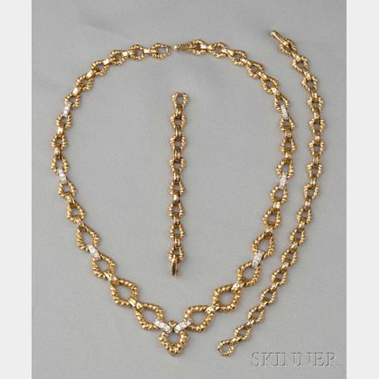 18kt Gold and Diamond Convertible Necklace/Bracelet, David Webb