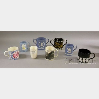 Eight Assorted Wedgwood Commemorative and Collector's Ceramic Mugs and Cups