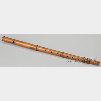 One-Keyed Boxwood Flute, c. 1860, Possibly American, 