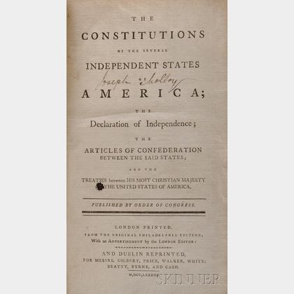 The Constitutions of the Several Independent States of America