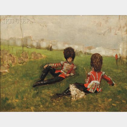 Attributed to James Jacques Joseph Tissot (French, 1836-1902) Coldstream Drummer Boys