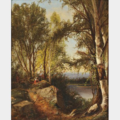 Julie Hart Beers (American, 1835-1913) Hudson River School Landscape